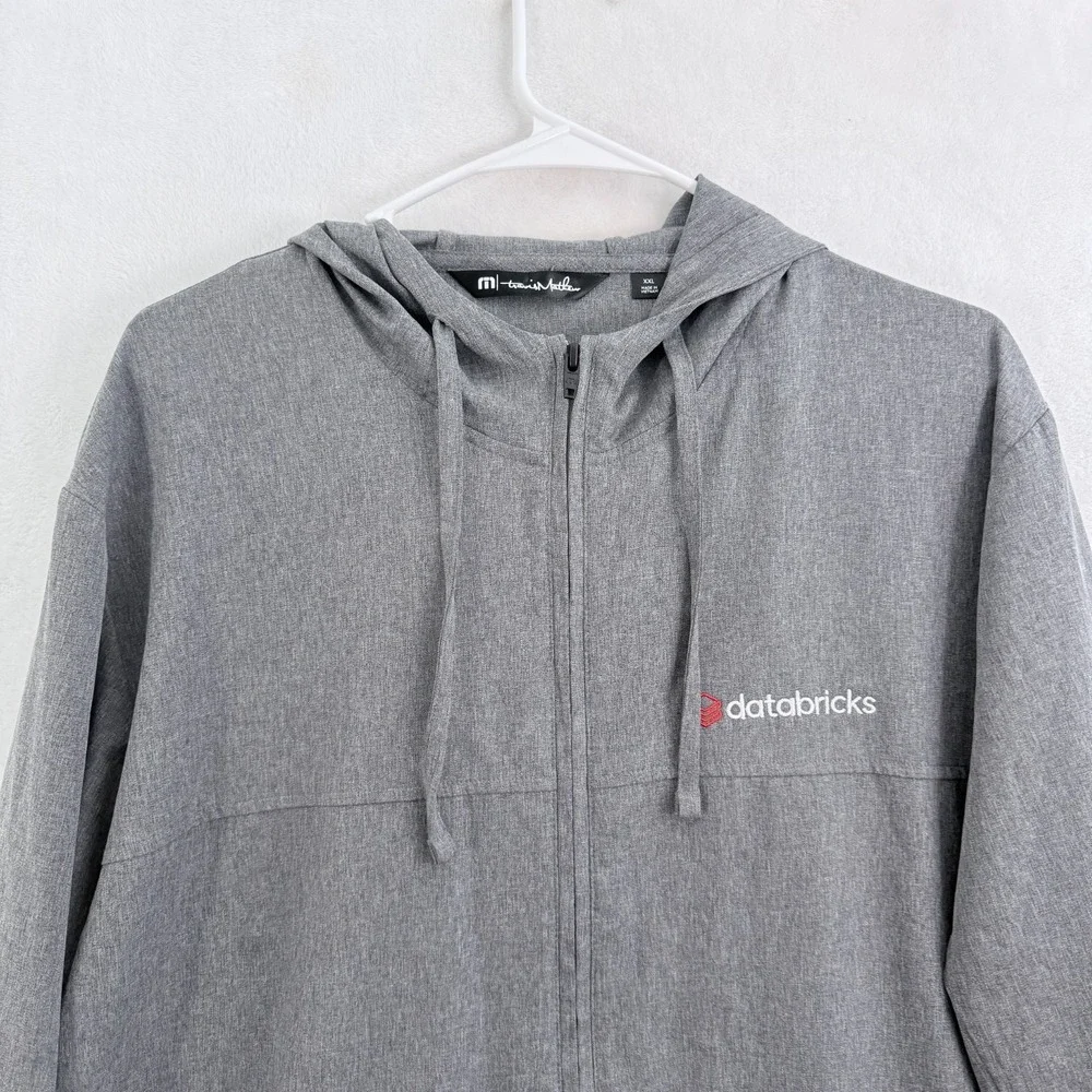Travis Mathew Jacket Mens 2XL Gray Full Zip Waterlust Golf Performance